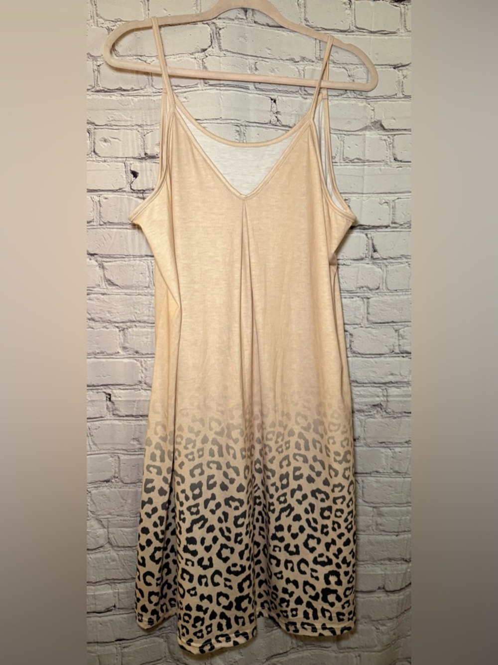 SHEIN Curve 2XL Beige/Pink and Black Animal Print Dress